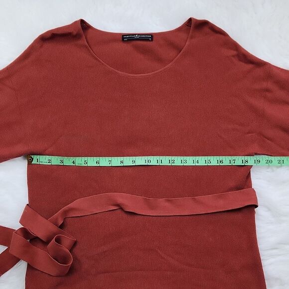 Peruvian Connection -342 Orange Brick Tied Tunic Sweater Size XS - Picture 6 of 7